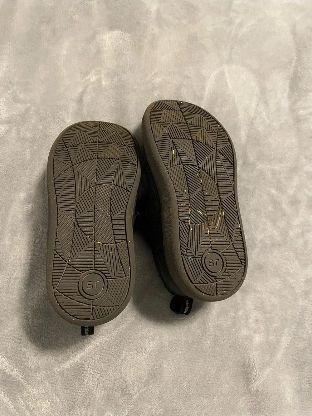 Stride Rite Glittery Black Dress Shoes with Floral Accent